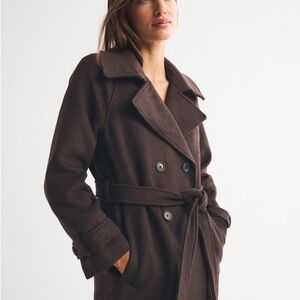 Abercrombie & Fitch White Wool Coat